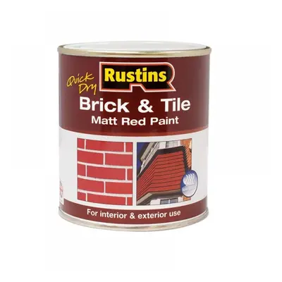 Rustins BRITW500 Quick Dry Brick & Tile Paint Matt Red 500Ml