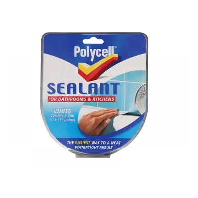 Polycell 6033784 Sealant Strip Kitchen / Bathroom White 22Mm