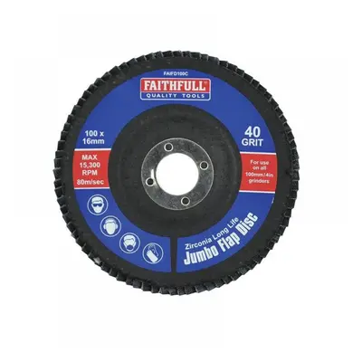 Faithfull Abrasive Jumbo Flap Disc 100Mm Coarse