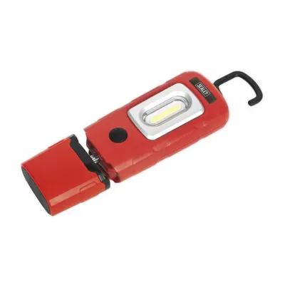 Sealey LED3601R Rechargeable 360° Inspection Light 3W Cob & 1W Smd Led Red Lithium-Polymer