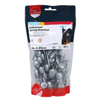 Timco GSN65B Spring Head Nails - Galvanised 65 X 3.35