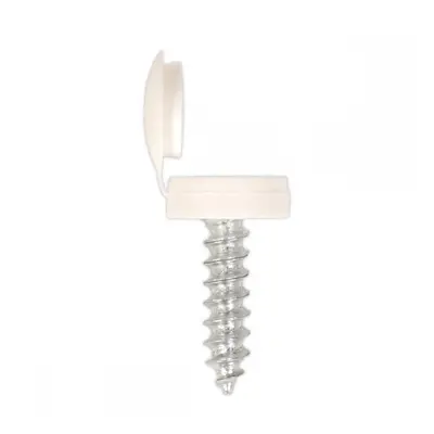 Sealey NPW50 Numberplate Screw With Flip Cap 4.2 X 19Mm White Pack Of 50