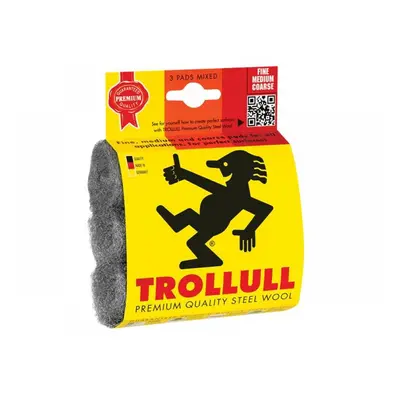 Trollull TRL770834 Steel Wool Pads Assorted Grades (Pack 3)