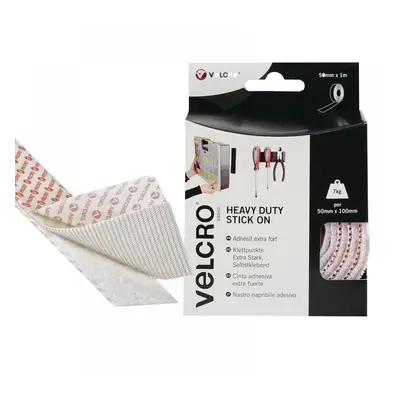 Velcro® Brand 60242 Heavy-Duty Stick On Tape 50Mm X 1M White