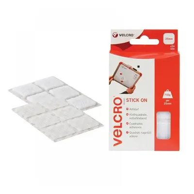 Velcro® Brand 60235 Stick On Squares 25Mm White (Pack 24)