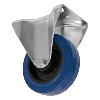 Sealey SCW3100FPEM Heavy-Duty Blue Elastic Rubber Fixed Castor Wheel Ø100Mm - Trade