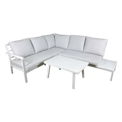 Sealey DG53 Dellonda Kyoto White 3-Piece Outdoor Garden Corner Sofa & Coffee Table Set