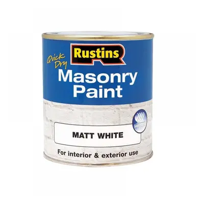 Rustins MASPW500 Quick Dry Masonry Paint Matt White 500Ml