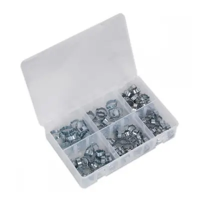 Sealey AB044DE O-Clip Double Ear Assortment 140Pc - Zinc Plated