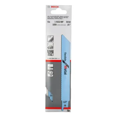 Bosch S922Bf (2608656014) Reciprocating Saw Blades For Metal 150Mm (Pack Of 5)