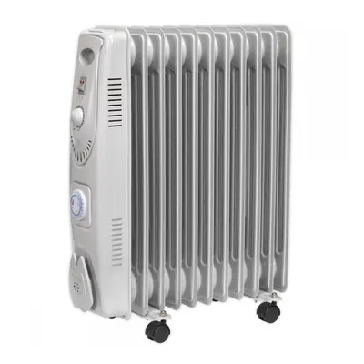 Sealey RD2500T Oil Filled Radiator 2500W/230V 11-Element With Timer