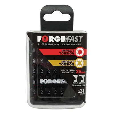 Forgefast FFBITSETP3125 Impact Bit Set - Torx/Pozi 25Mm - 31 Piece Assorted (Kit Of 31Pc)