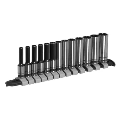 Sealey AK7991 Socket Set Deep 13Pc 1/4inSq Drive Metric - Black Series