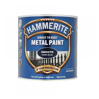 Hammerite 5084845 Direct To Rust Smooth Finish Metal Paint Dark Blue 2.5 Litre