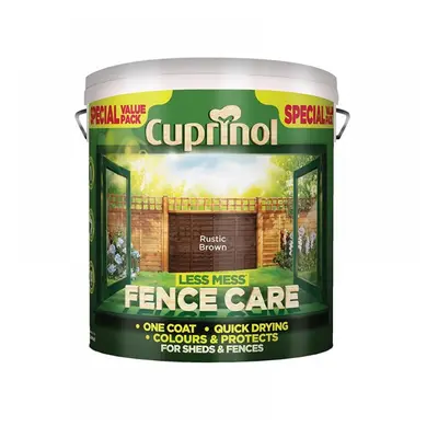 Cuprinol 5194071 Less Mess Fence Care Rustic Brown 6 Litre