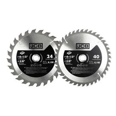 JCB 2 Piece 165Mm Tct Wood Saw Blade Set | Jcb-Tct-2Pc