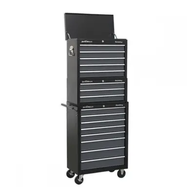 Sealey AP35STACK Tool Chest Combination 16 Drawer With Ball-Bearing Slides - Black/Grey