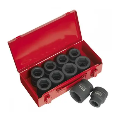 Sealey AK688 Impact Socket Set 10Pc 1inSq Drive Metric/Imperial