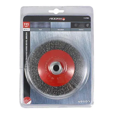 Timco 115TBC Angle Grinder Bevel Brush - Crimped Steel Wire 115Mm Blister Pack 1