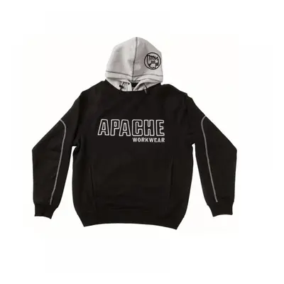 Apache APHOODSWEATBLK Hooded Sweatshirt Black/Grey - Xl (44/46In)