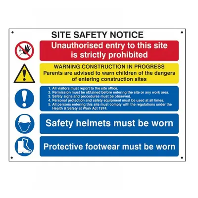 Scan 4550 Composite Site Safety Notice - Fmx Sign 800 X 600Mm