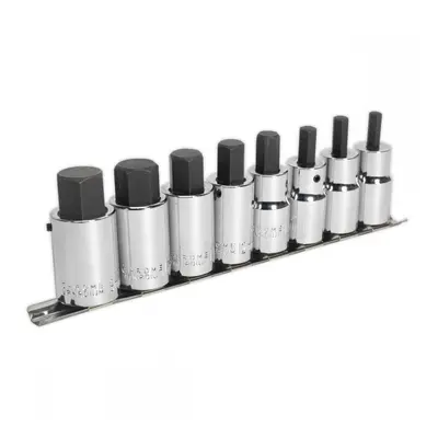 Sealey AK62258 Hex Socket Bit Set 8Pc 1/2inSq Drive Metric