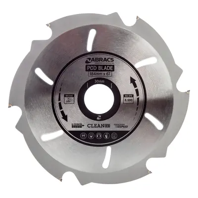 Abracs Pcd1846 Pdc Circular Saw Blade For Fibre Cement Board 184 X 30Mm X 6T