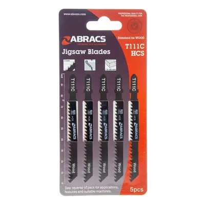 Abracs T111C Jigsaw Blades For Wood (5 Pack)