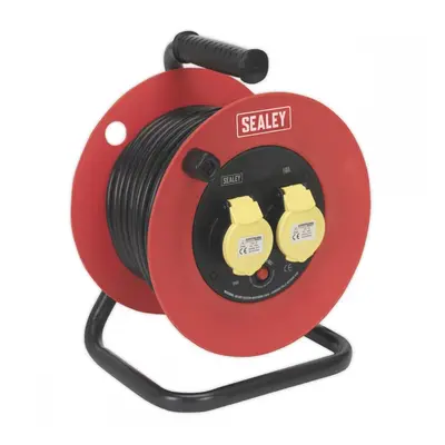 Sealey CR12515 Cable Reel 25M 2 X 110V 1.5Mm² Heavy-Duty Thermal Trip