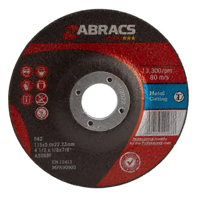 Abracs Proflex Metal Cutting Discs With Dpc Centre 115Mm X 3Mm (25 Pack)