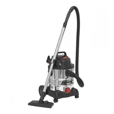 Sealey PC200SD Vacuum Cleaner Industrial Wet & Dry 20L 1250W/230V Stainless Drum