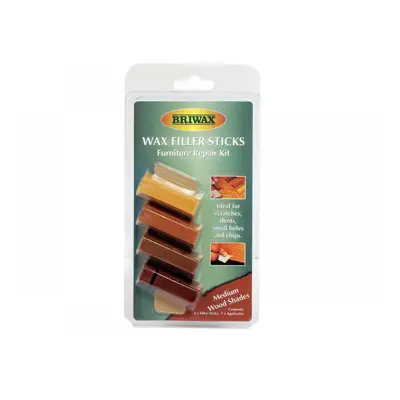 Briwax BWSWSMED Wax Filler Sticks Medium Wood Shades (Pack 4)