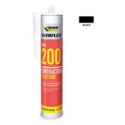 Everbuild Silicone 200 Black 295Ml