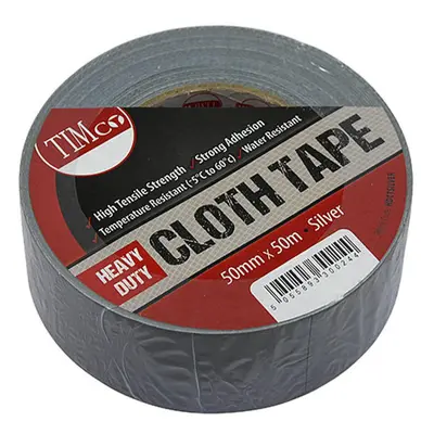 Timco HDCTSILVER Heavy Duty Cloth Tape - Silver 50M X 50Mm Roll 1