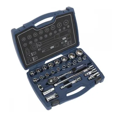 Sealey AK8992 Socket Set 26Pc 1/2inSq Drive 6Pt Walldrive® Metric