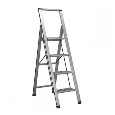 Sealey APSL4 Aluminium Professional Folding Step Ladder 4-Step 150Kg Capacity