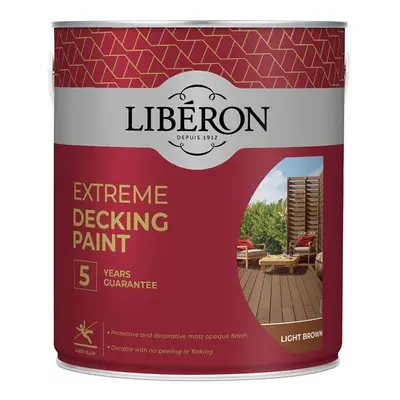 Liberon 126137 Extreme Decking Paint Light Brown 2.5 Litre