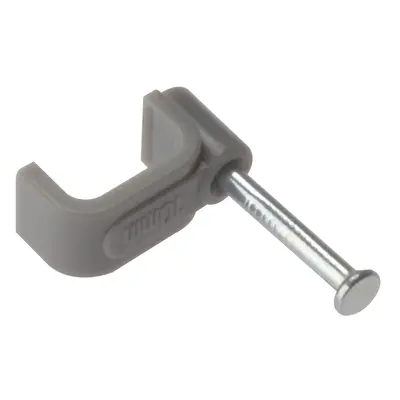 Fixings & Fasteners Cable Clips - Flat | 16.0Mm | Grey Plastic Clip Zinc Plated Nail | Box 100 F