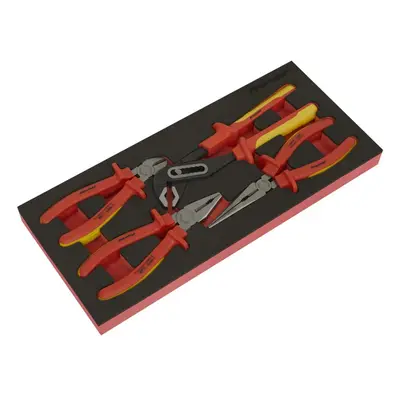 Sealey TBTE07 Insulated Pliers Set 4Pc With Tool Tray - Vde Approved