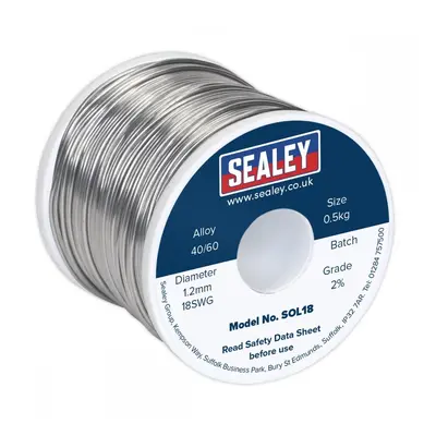 Sealey SOL18 Solder Wire Quick Flow 1.2Mm/18Swg 40/60 0.5Kg Reel