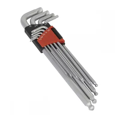 Sealey AK7181 Ball-End Hex Key Set 9Pc Extra-Long Lock-On™ Imperial