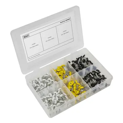 Sealey AB195NP Numberplate Screw Assortment 195Pc 4.8Mm X 18Mm - Plastic Enclosed Head