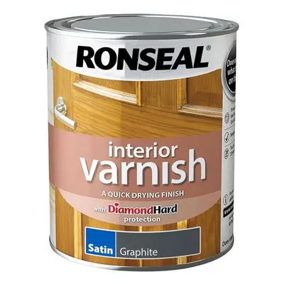 Ronseal 39422 Interior Varnish Quick Dry Satin Graphite 750Ml