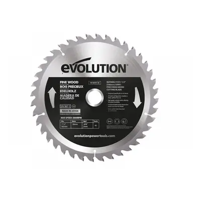 Evolution FW185TCT-40 Fine Wood Mitre/Table Saw Blade 185 X 20Mm X 40T