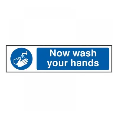 Scan 5014 Now Wash Your Hands - Pvc Sign 200 X 50Mm