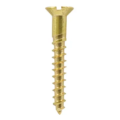 Timco 10112CBS Solid Brass Timber Screws - Slot - Countersunk 10 X 1 1/2 Box 200