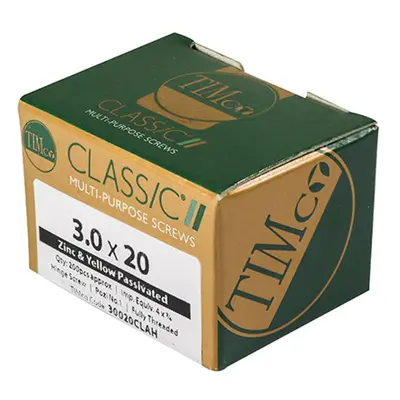 Timco 30025CLAH Classic Multi-Purpose Hinge Screws - Pz - Countersunk - Yellow 3.0 X 25 Box 200