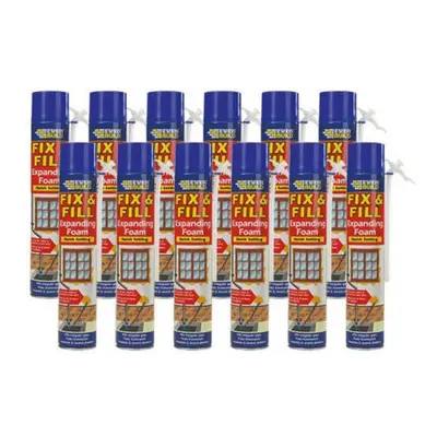 Everbuild Handheld Fix & Fill Expanding Foam - 12 Pack - 12 X 750Ml