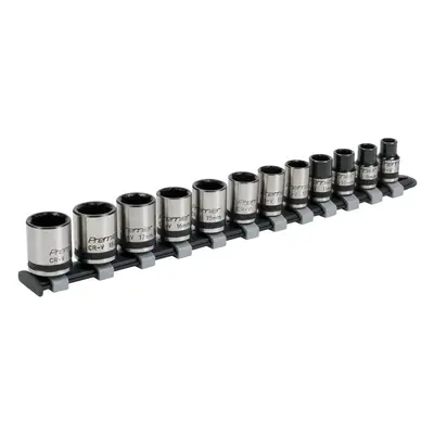 Sealey AK2741B Socket Set 12Pc 3/8inSq Drive Lock-On™ 6Pt Metric - Black Series