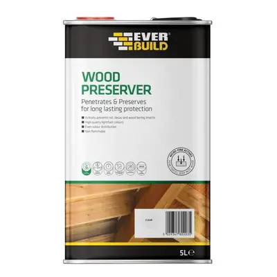 Everbuild Sika 482977 Wood Preserver Clear 5 Litre